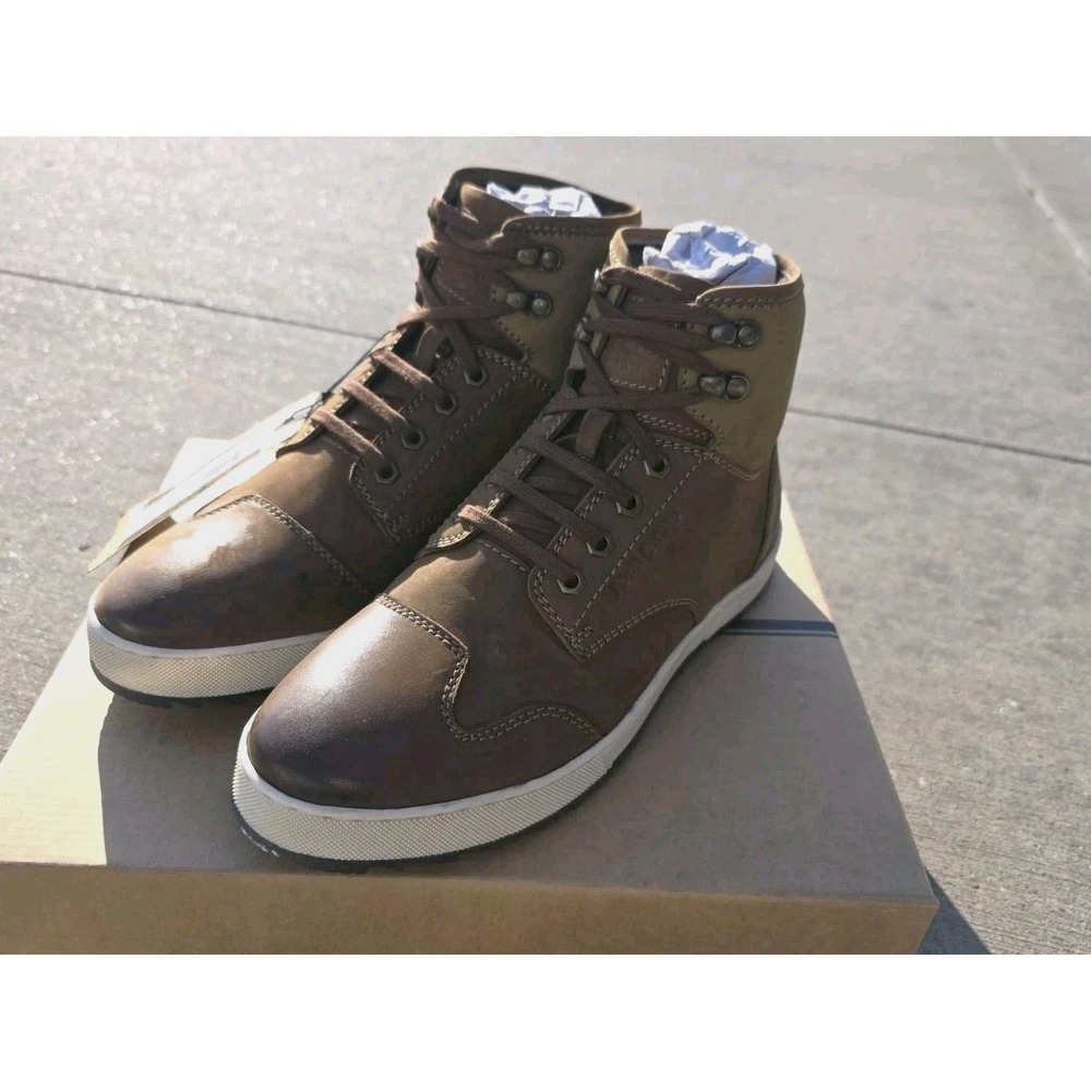 Royal Enfield Stelvio Brown Leather Motorcycle Riding Boots Mens US 10  NEW